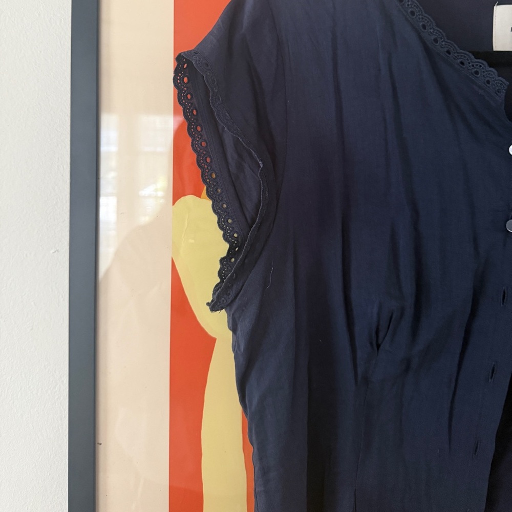 Reformation navy button up top - Picture 7 of 11